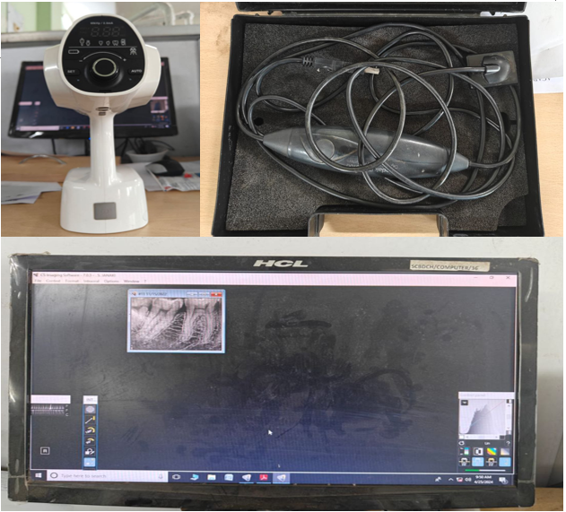 Portable xray unit, Monitor, RVG sensor